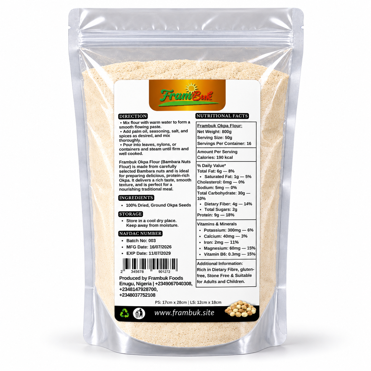 Okpa Flour, alternate view